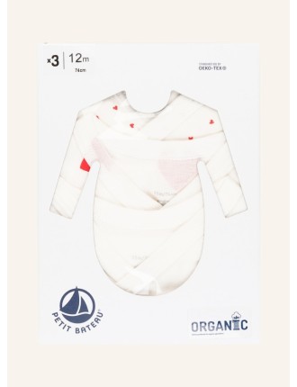 PETIT BATEAU 3er-Pack Wickelbodies  BABY